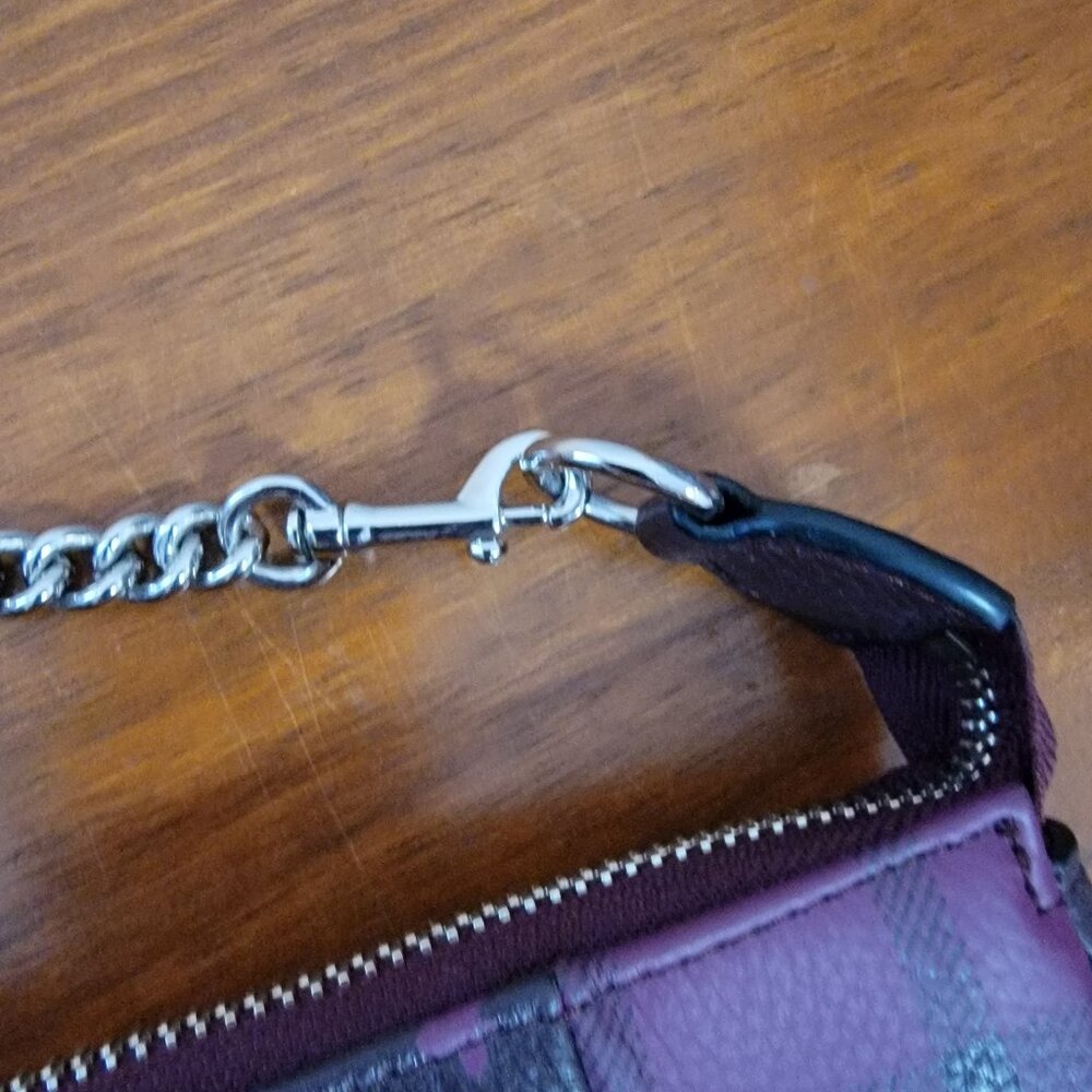 Coach Nolita Patchwork Floral Leather & Suede Wristlet/Mini Purse - Picture 6 of 13